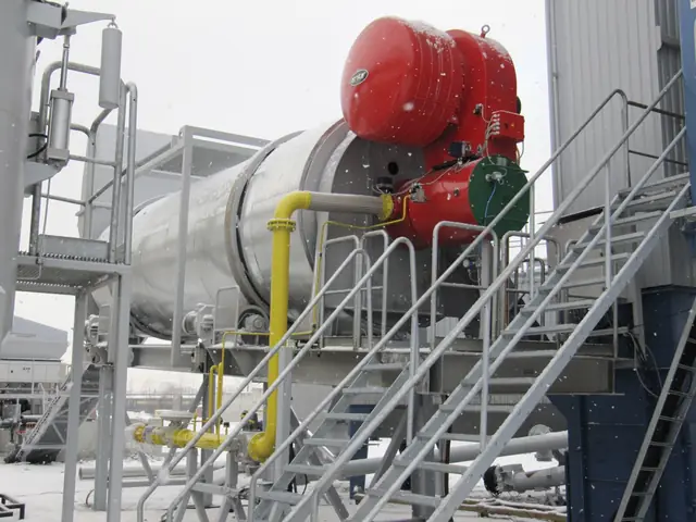 Burner with gas train at an industrial installation