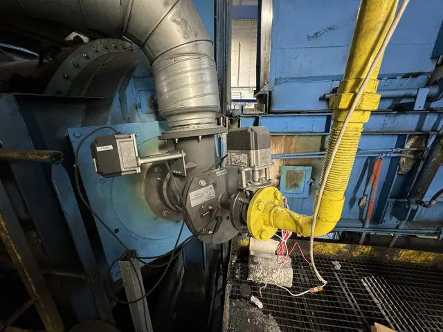 Gas burner on a boiler