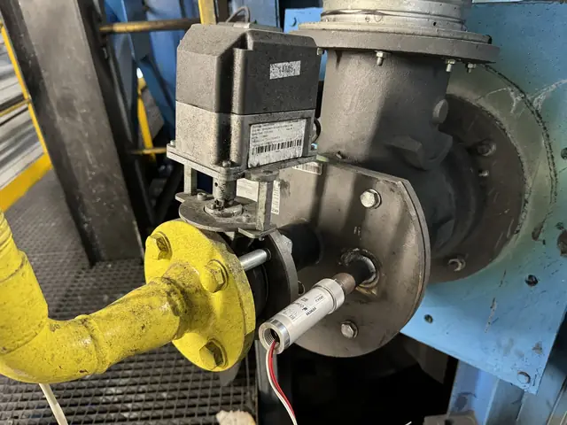 Gas burner on a boiler