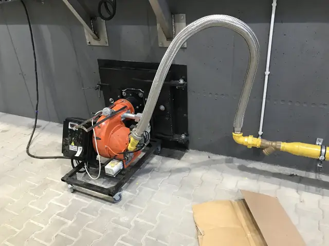 Burner on a mounting frame