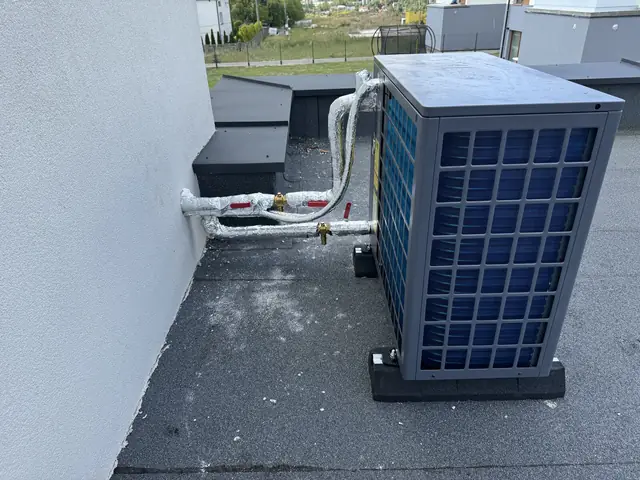 Heat pump on a roof