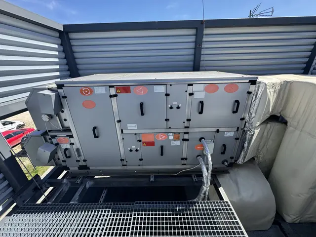 Air handling unit on a roof