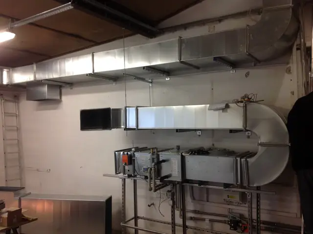 Ventilation ducts in a hall