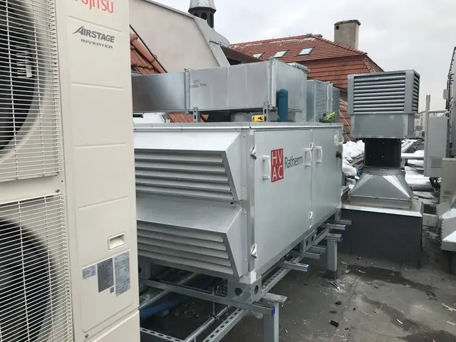Air handling unit on a roof